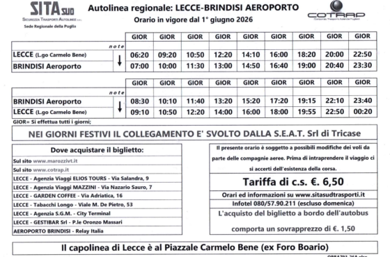 Navetta per e da Aereoporto di Brindisi