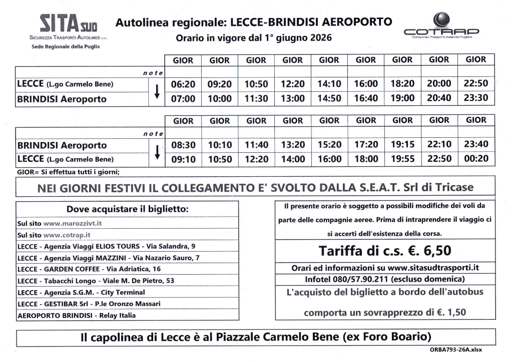 orari navetta aeroporto brindisi